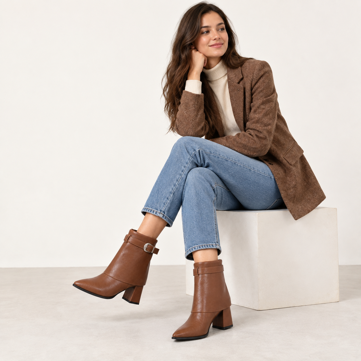 The Luciana Buckle Mid-Calf Boots