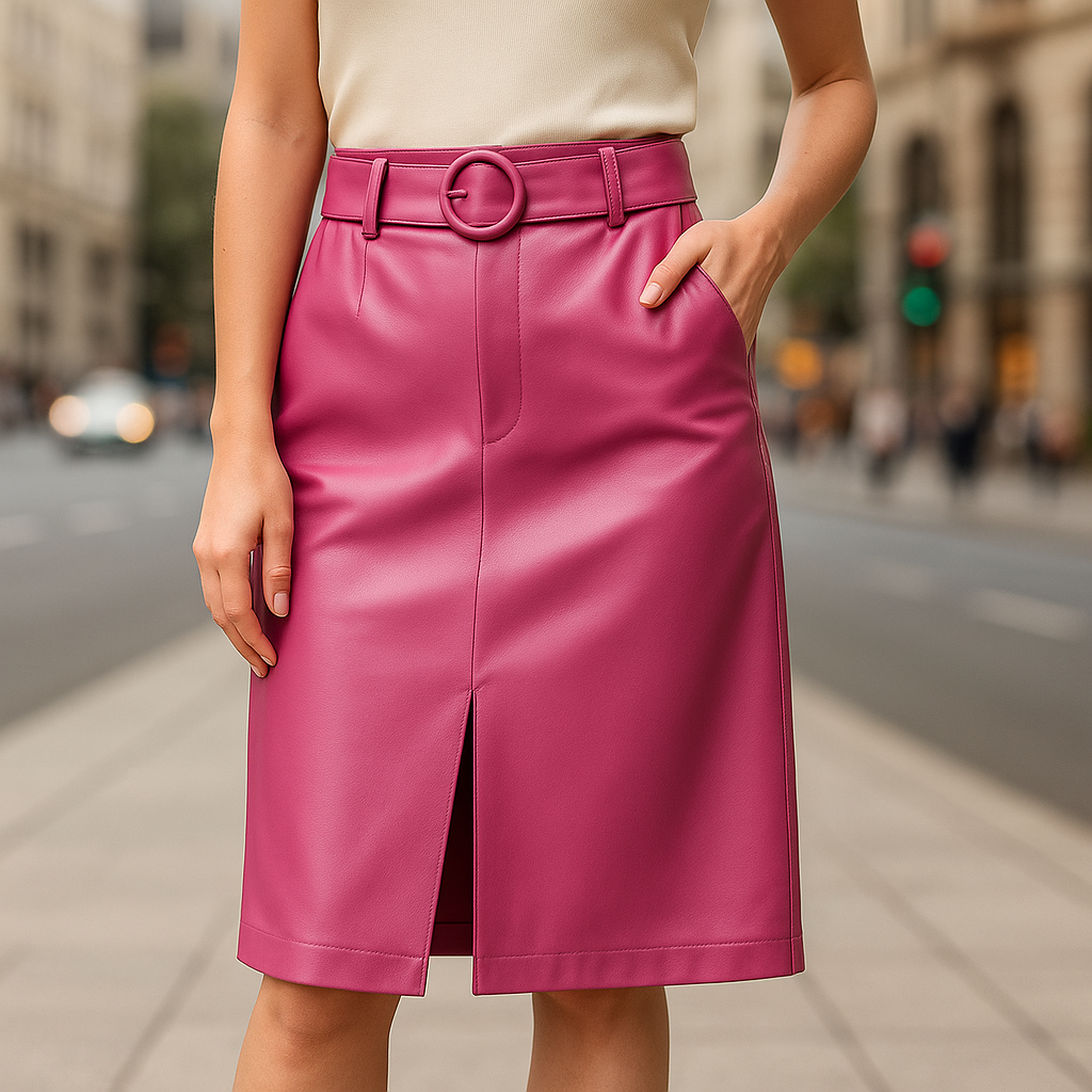 Clara High Waist Leather Skirt
