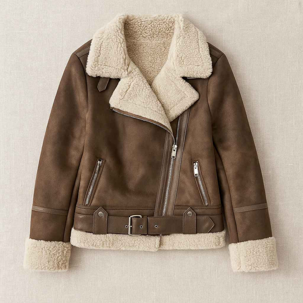 Bianca Shearling Moto Jacket
