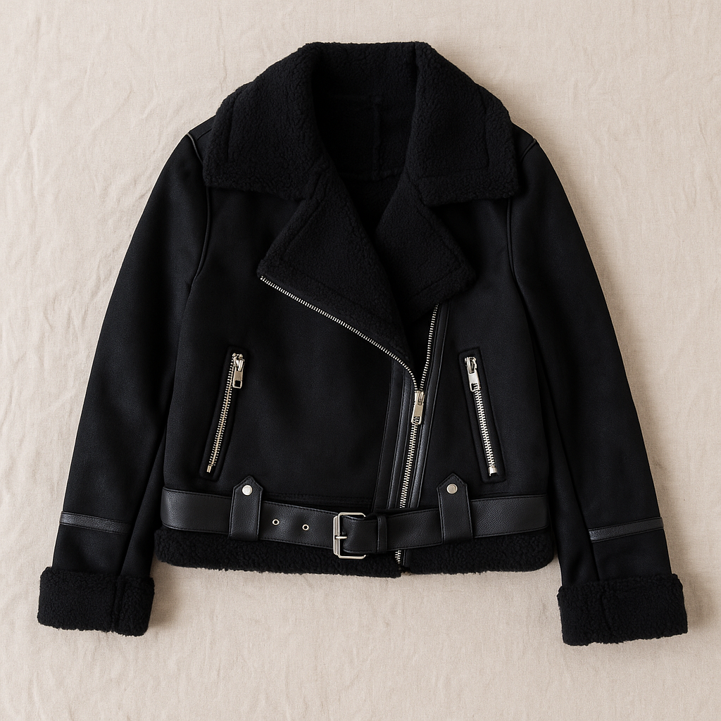 Bianca Shearling Moto Jacket