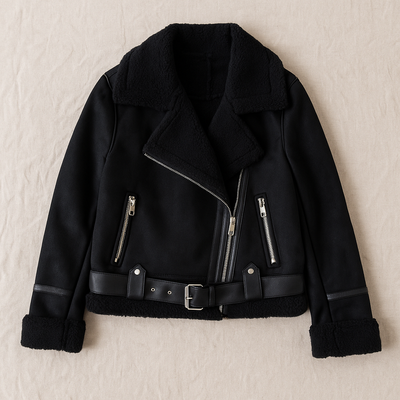 Bianca Shearling Moto Jacket