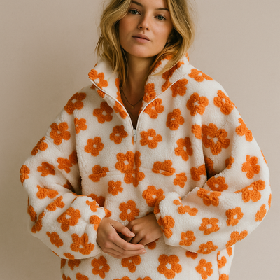 Alessia Floral Sherpa Pullover