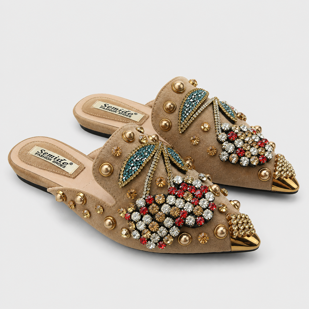 Bijou Rhinestone Flat Mule