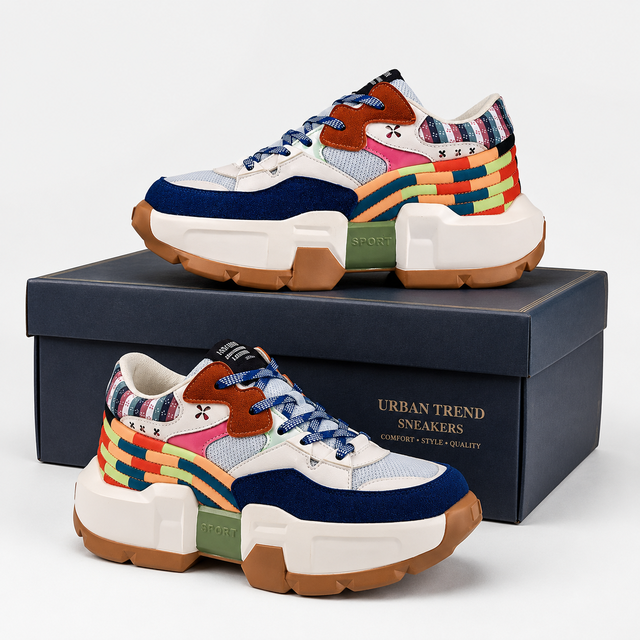 DOPAMINE WAVE - Chunky Rainbow Sneakers