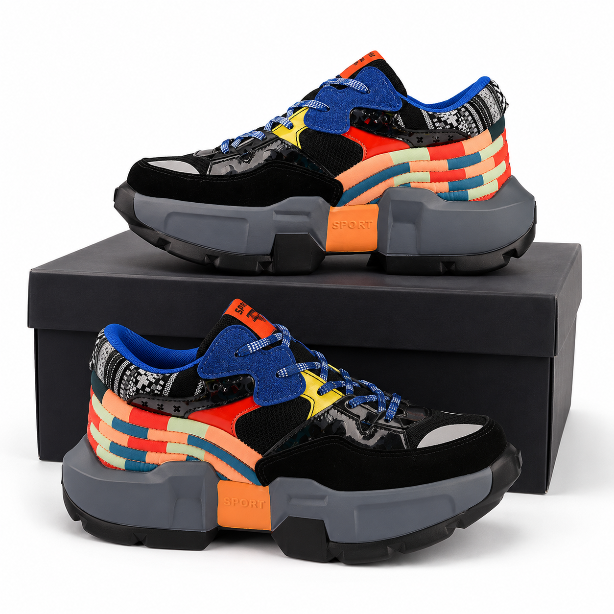 DOPAMINE WAVE - Chunky Rainbow Sneakers