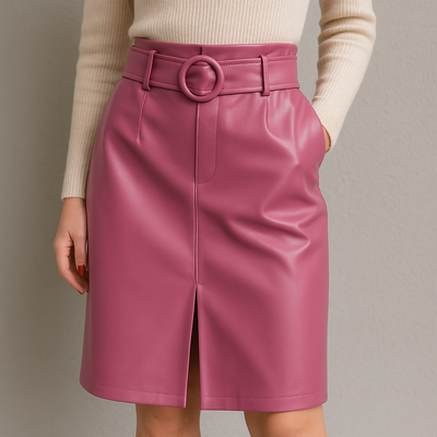 Clara High Waist Leather Skirt
