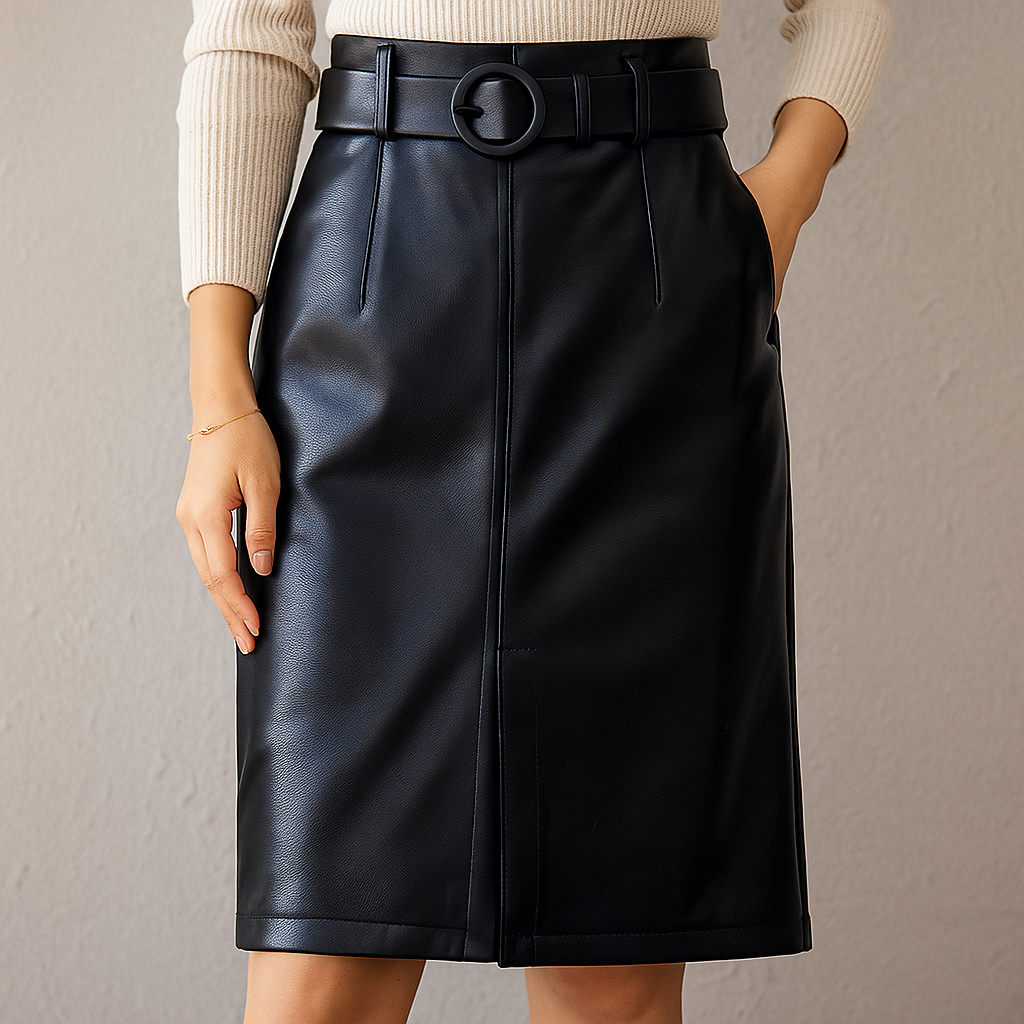 Clara High Waist Leather Skirt