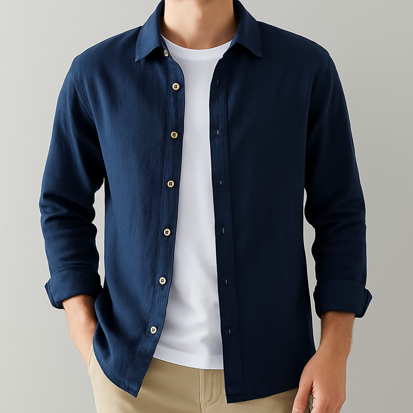Rico Linen Shirt – Men’s Breathable Casual Long Sleeve Top