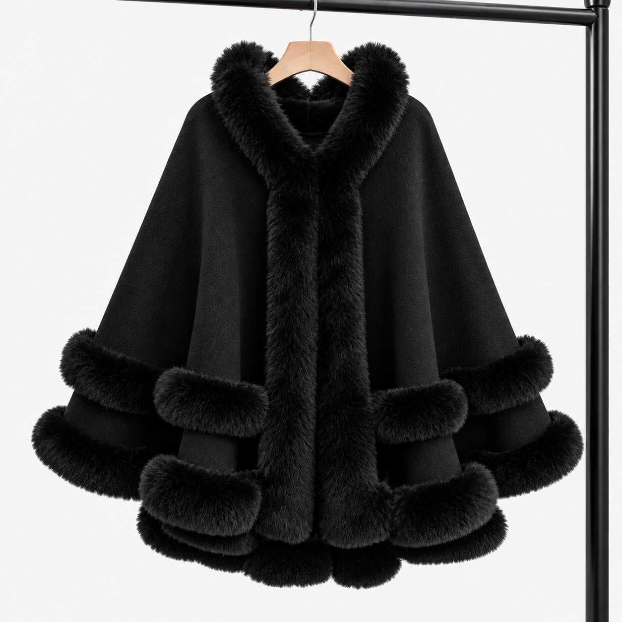 The Celeste Faux Fur Cape