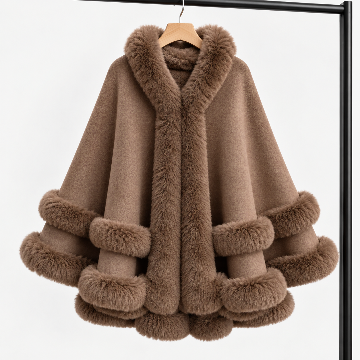 The Celeste Faux Fur Cape