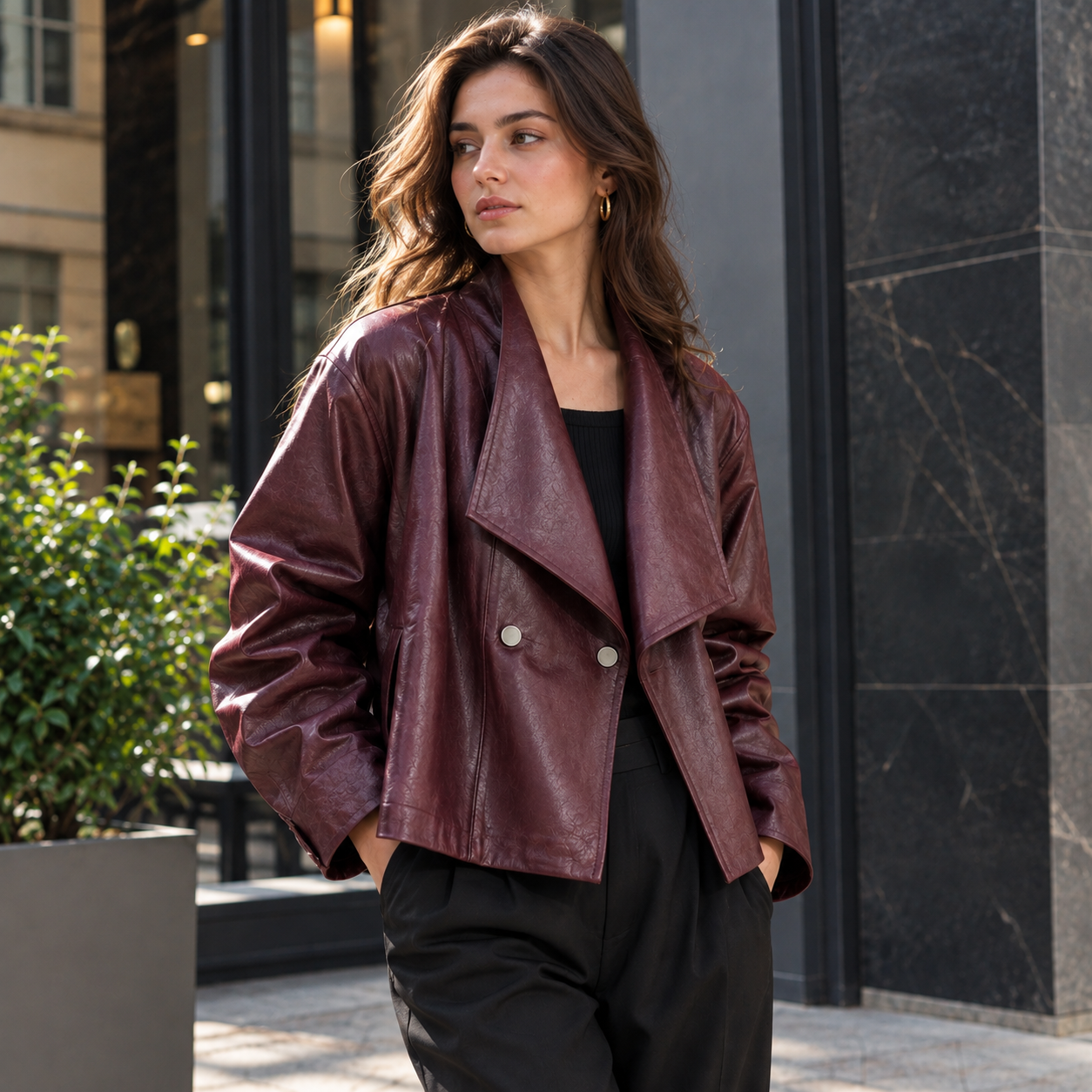 The Cassis Loose-Fit Leather Jacket