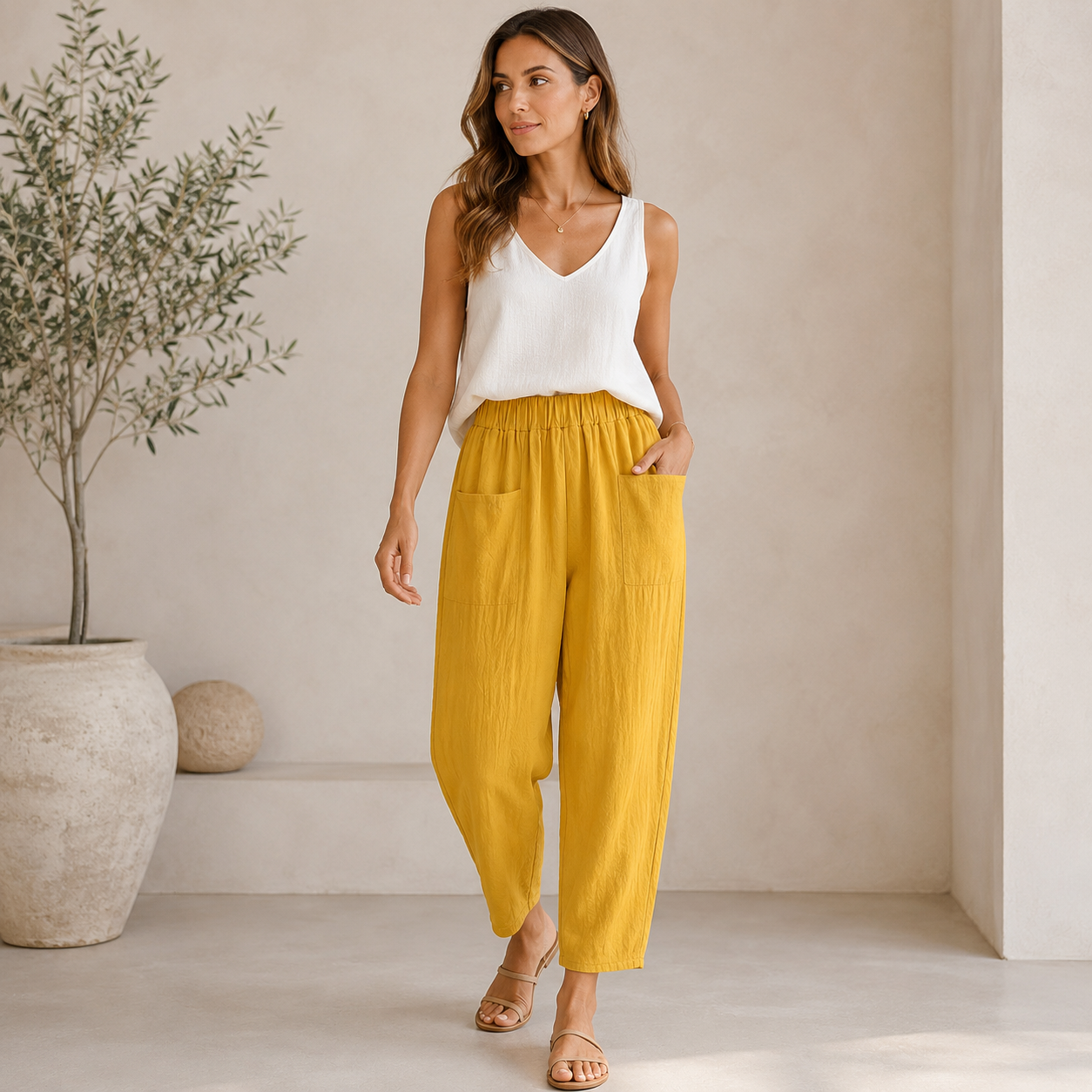 Hailey Linen Harem Pant