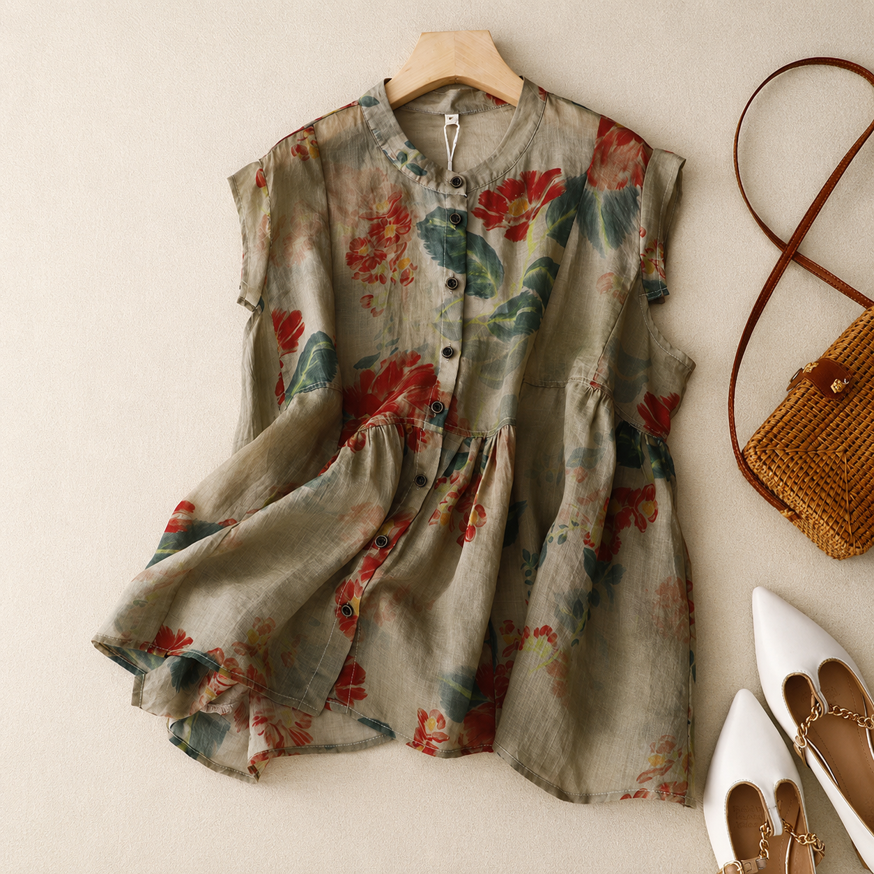 Camellia Linen Blouse