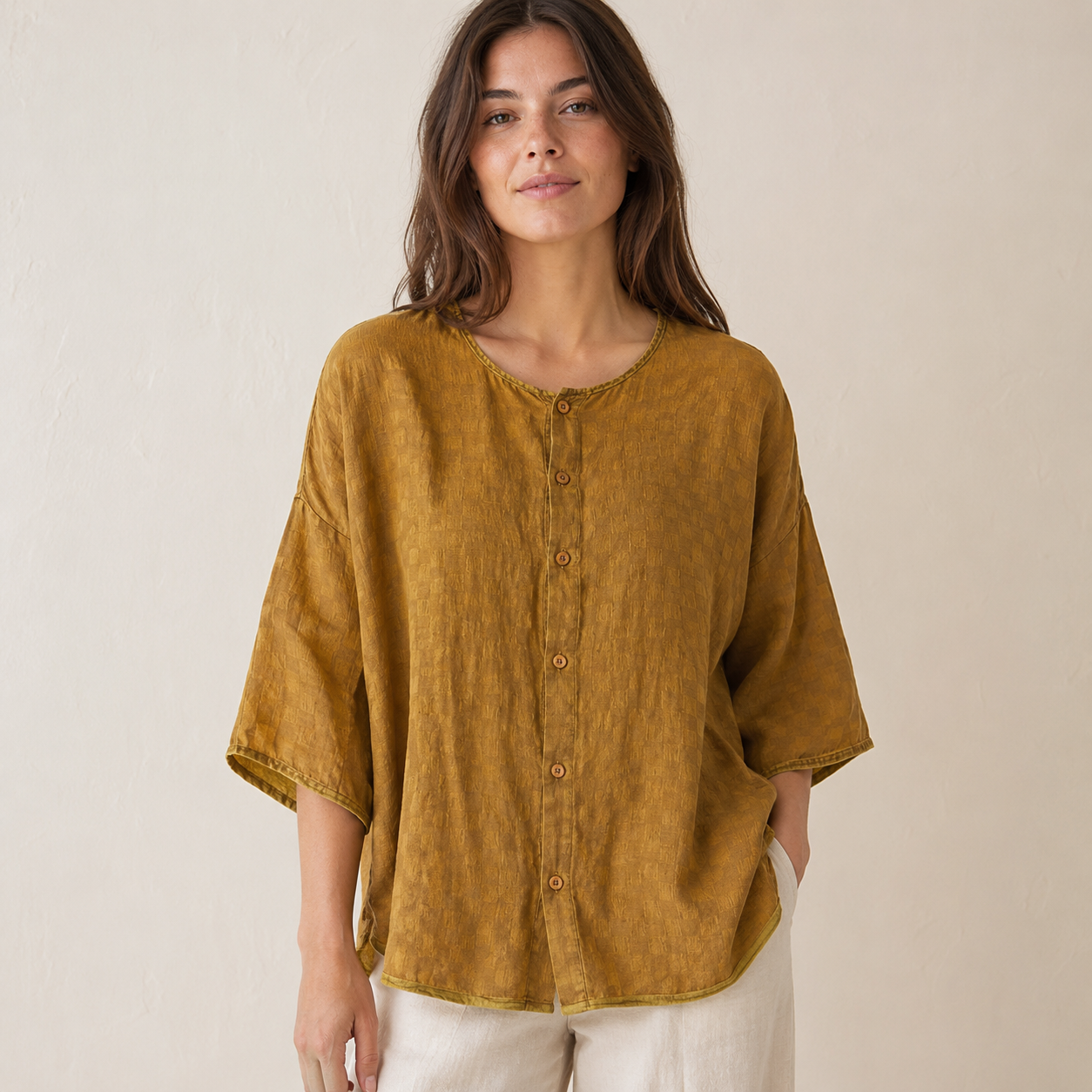 Amber Linen Blend Top