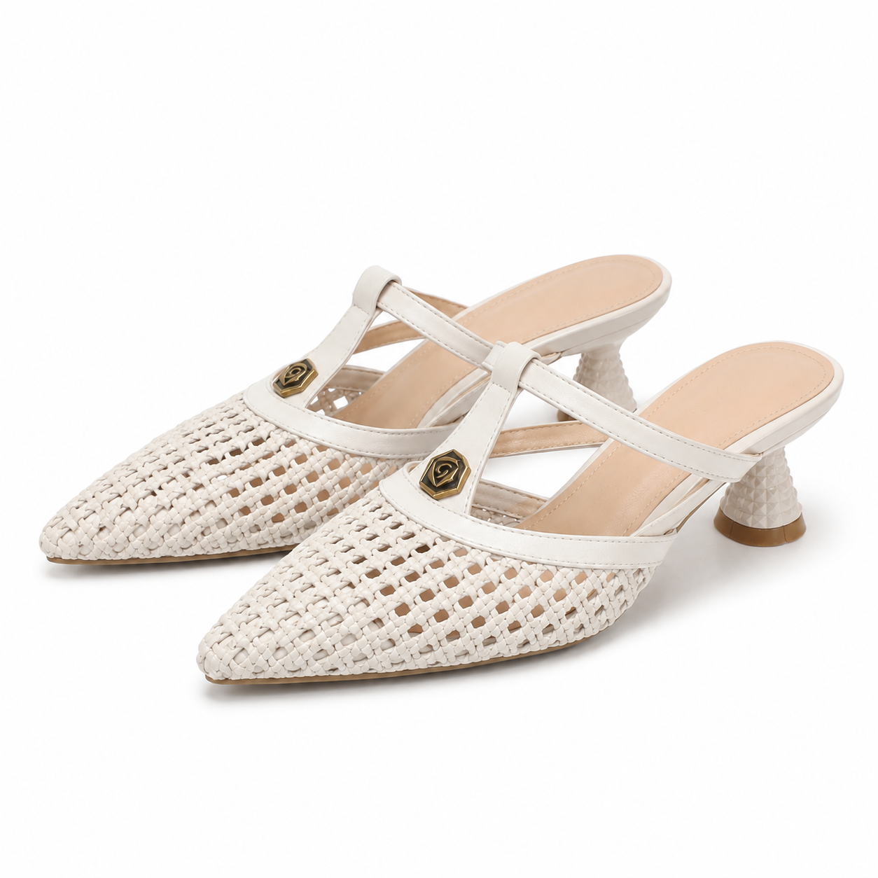Carla Woven Kitten Mule