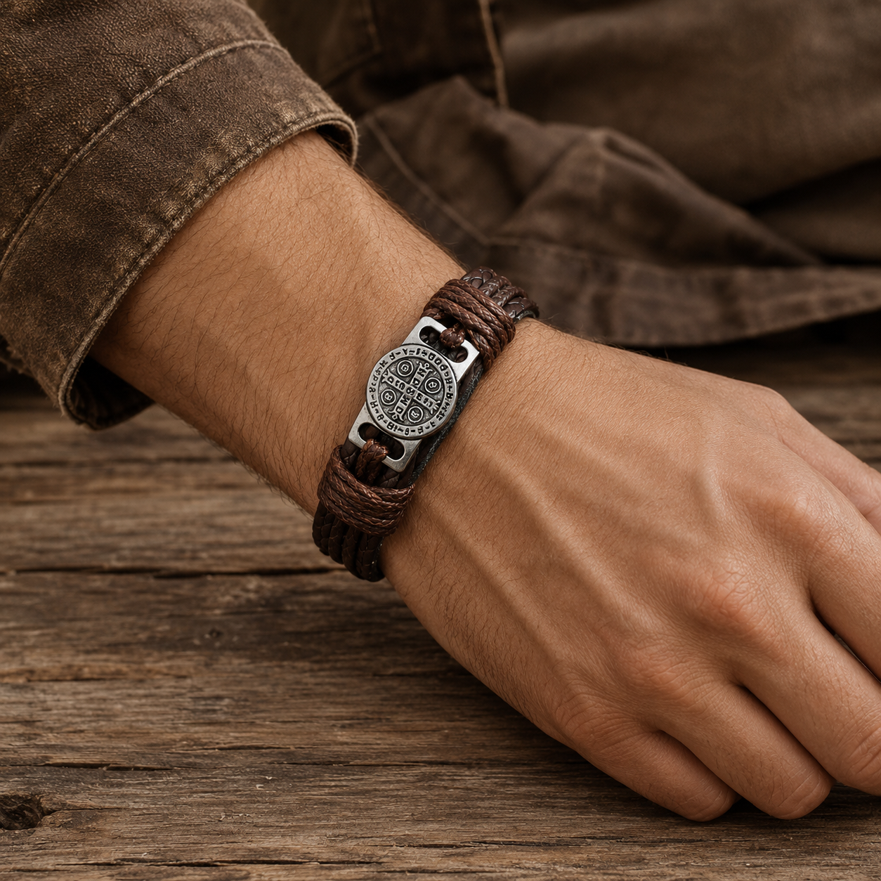 Iron Saint Leather Bracelet