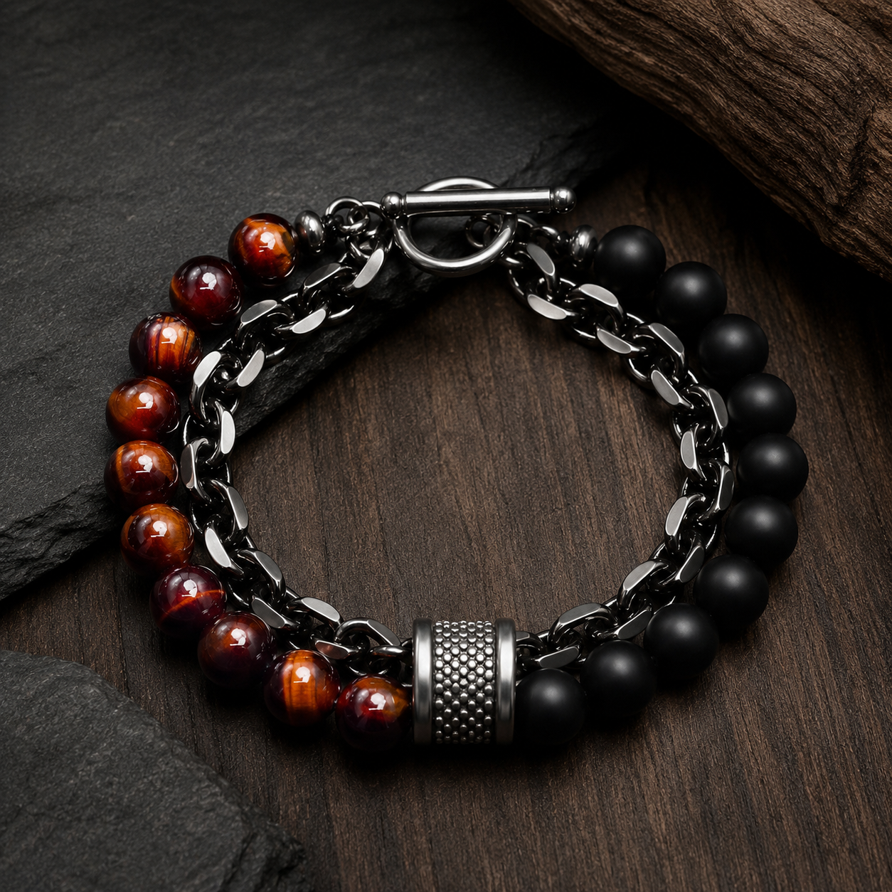 Stone Link Bracelet Set