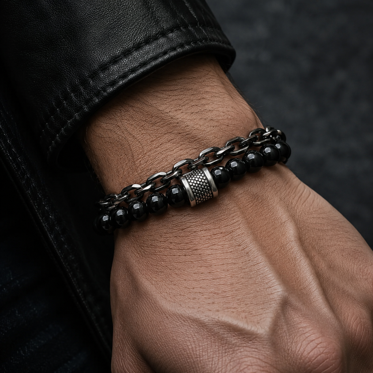 Stone Link Bracelet Set