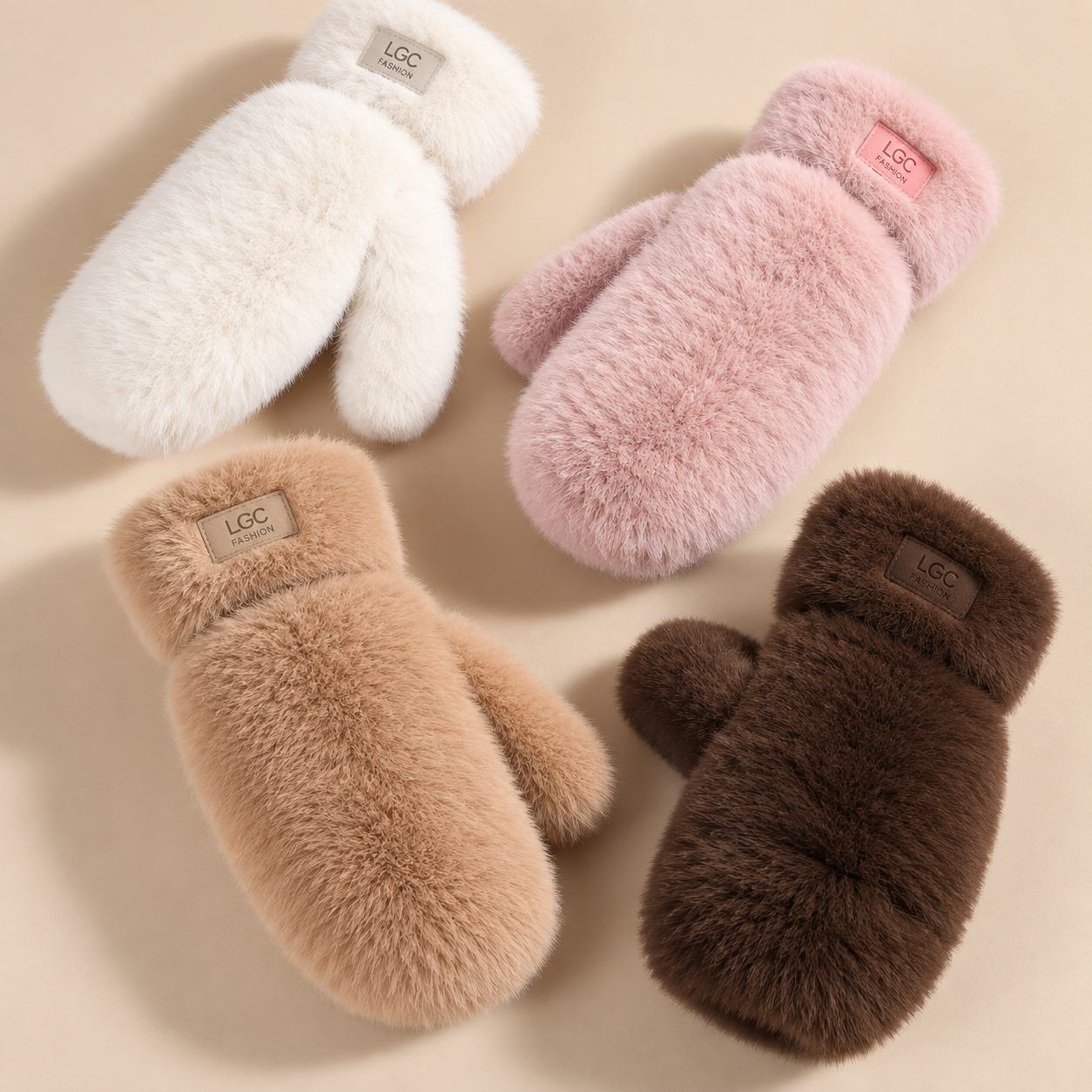 Cashmere Fur Mittens
