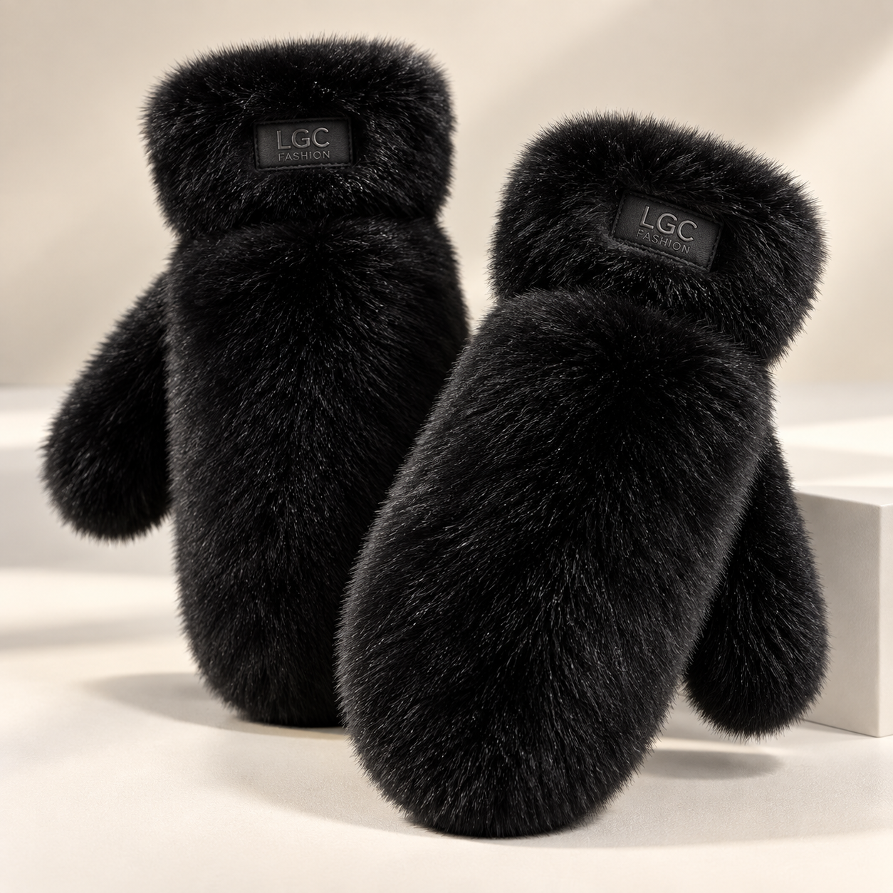 Cashmere Fur Mittens