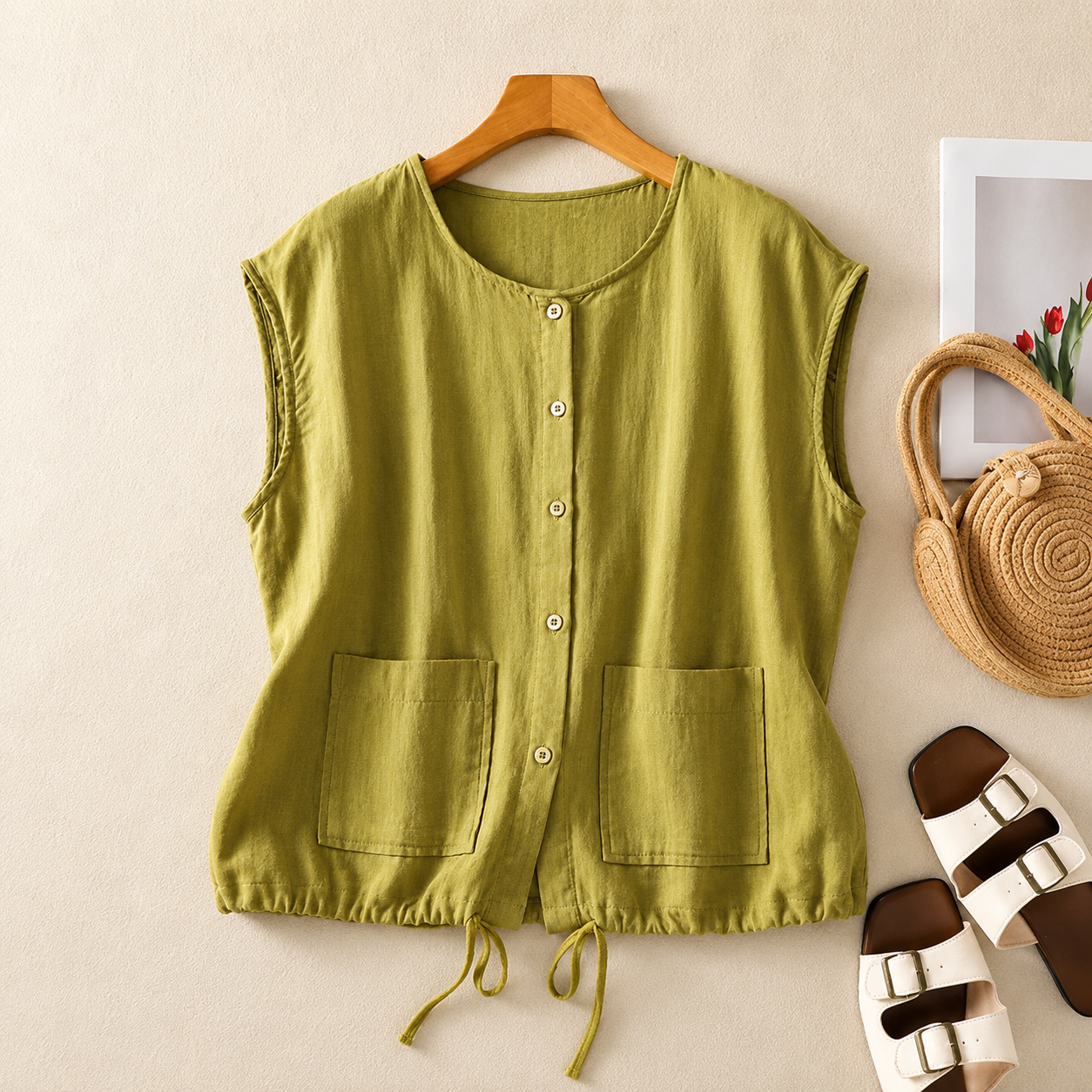 Willow Linen Sleeveless Blouse