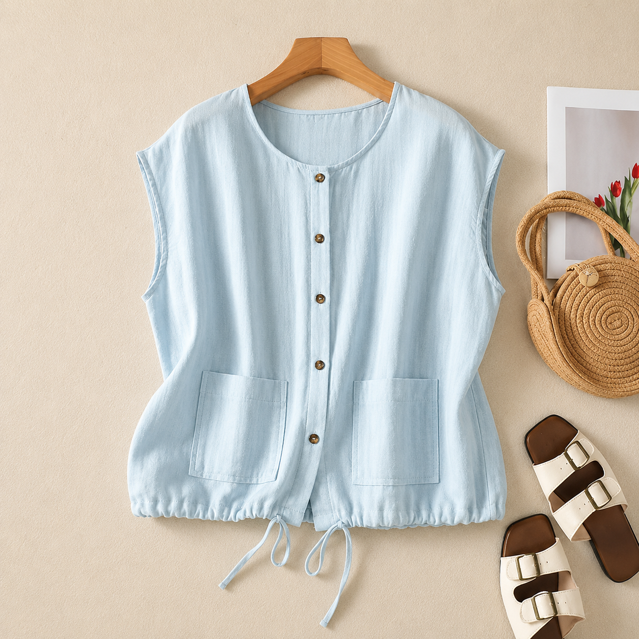 Willow Linen Sleeveless Blouse