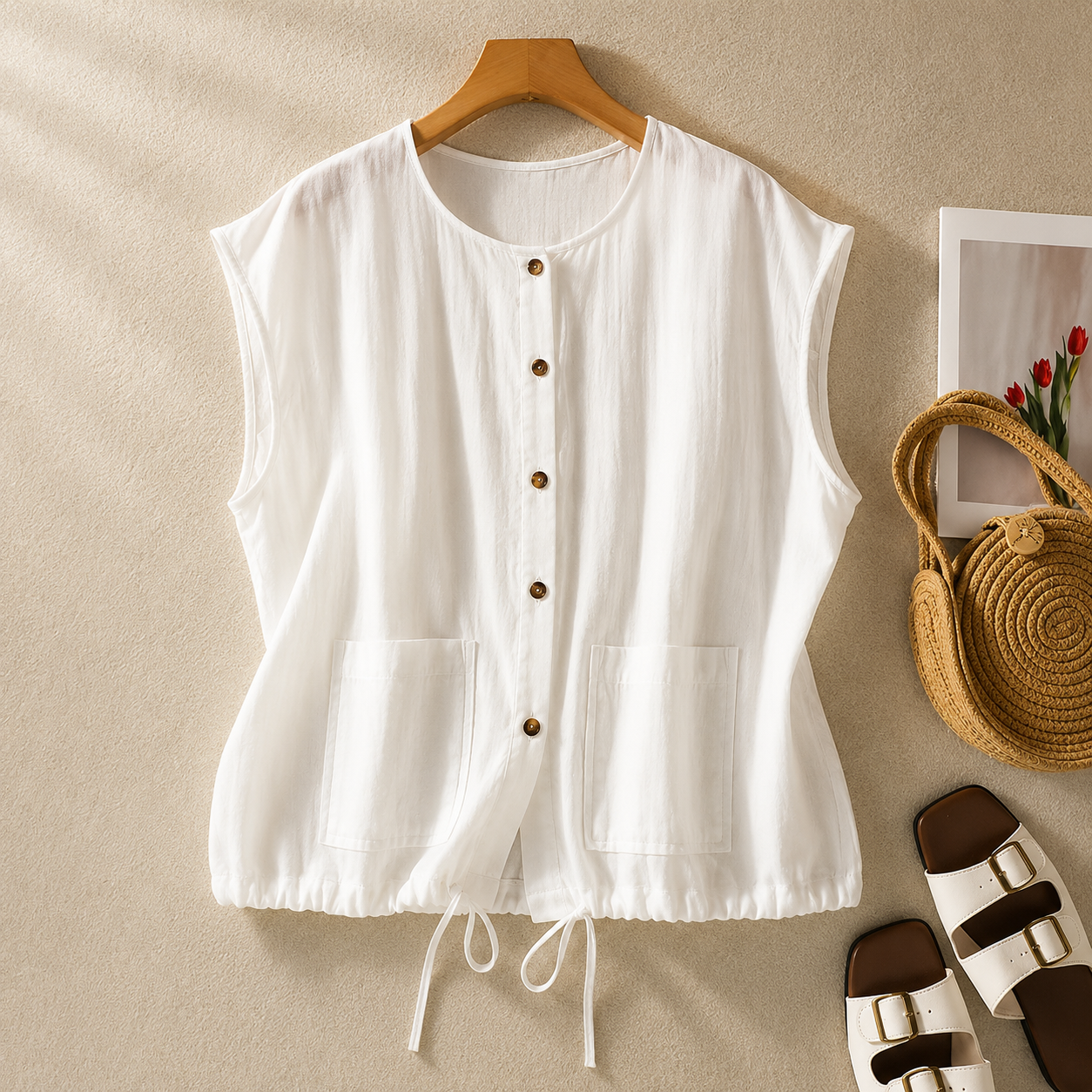 Willow Linen Sleeveless Blouse