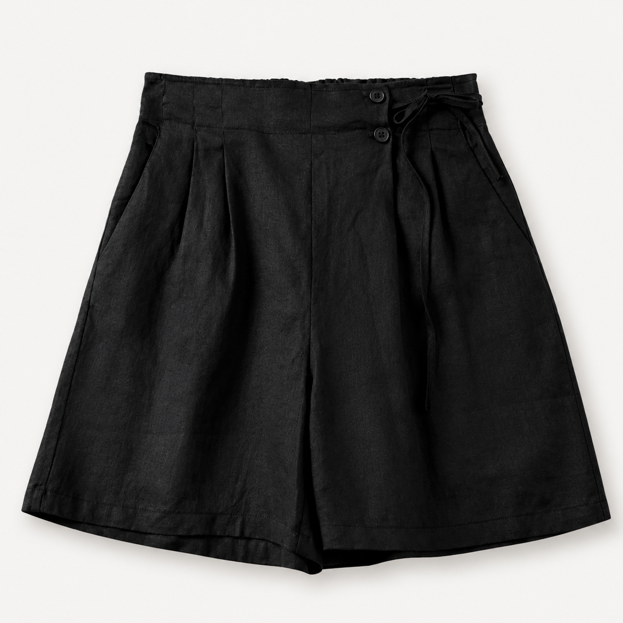 Coral Tie Waist Linen Short
