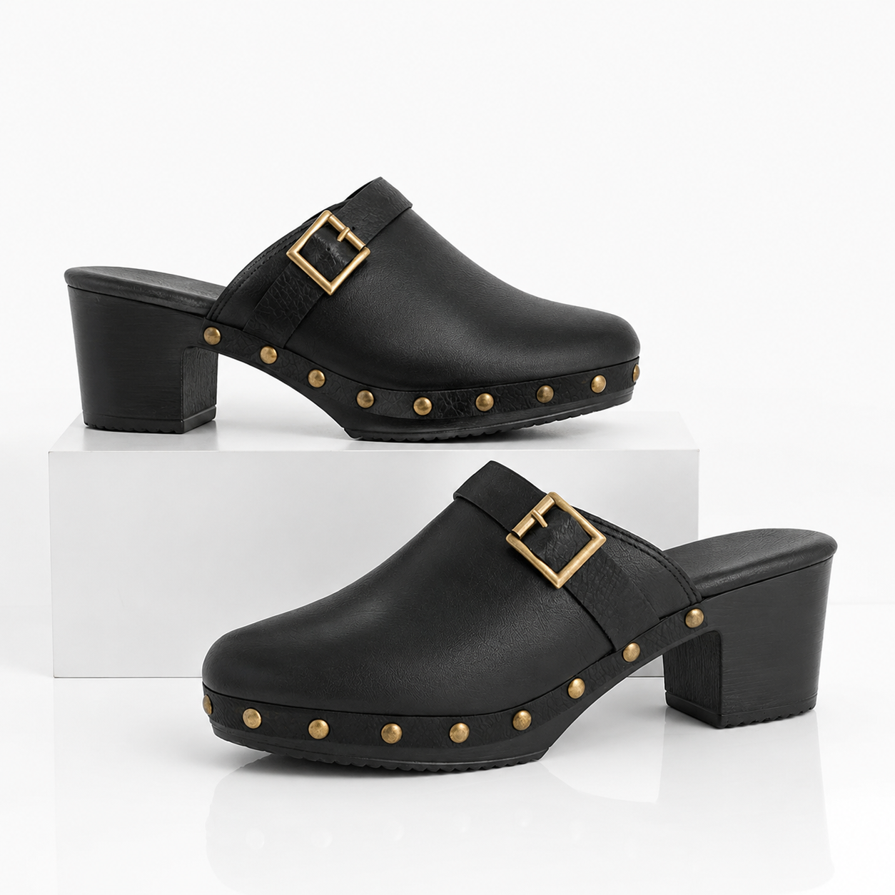 The Marlow Clog — Block Heel Mule