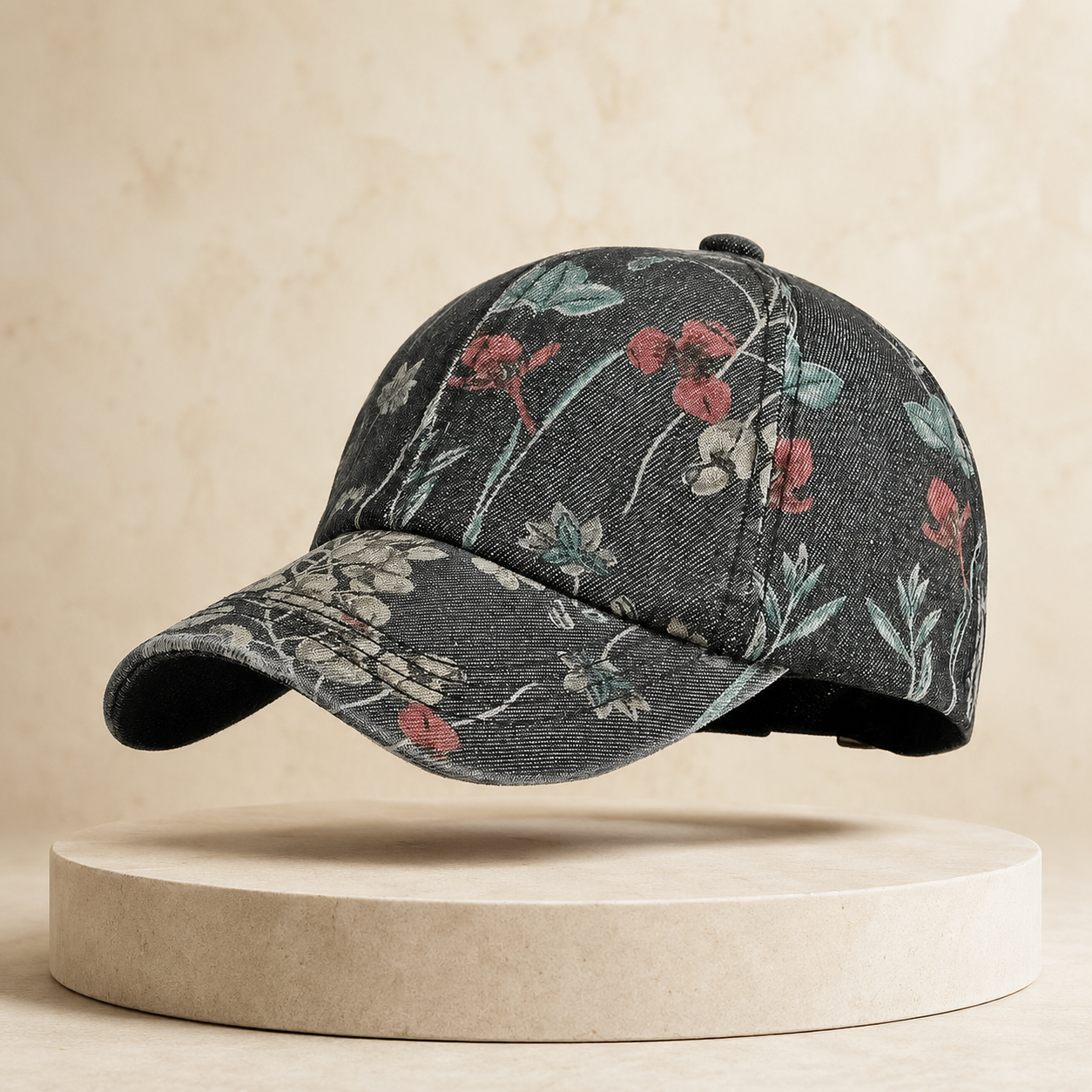 Flora Denim Baseball Cap