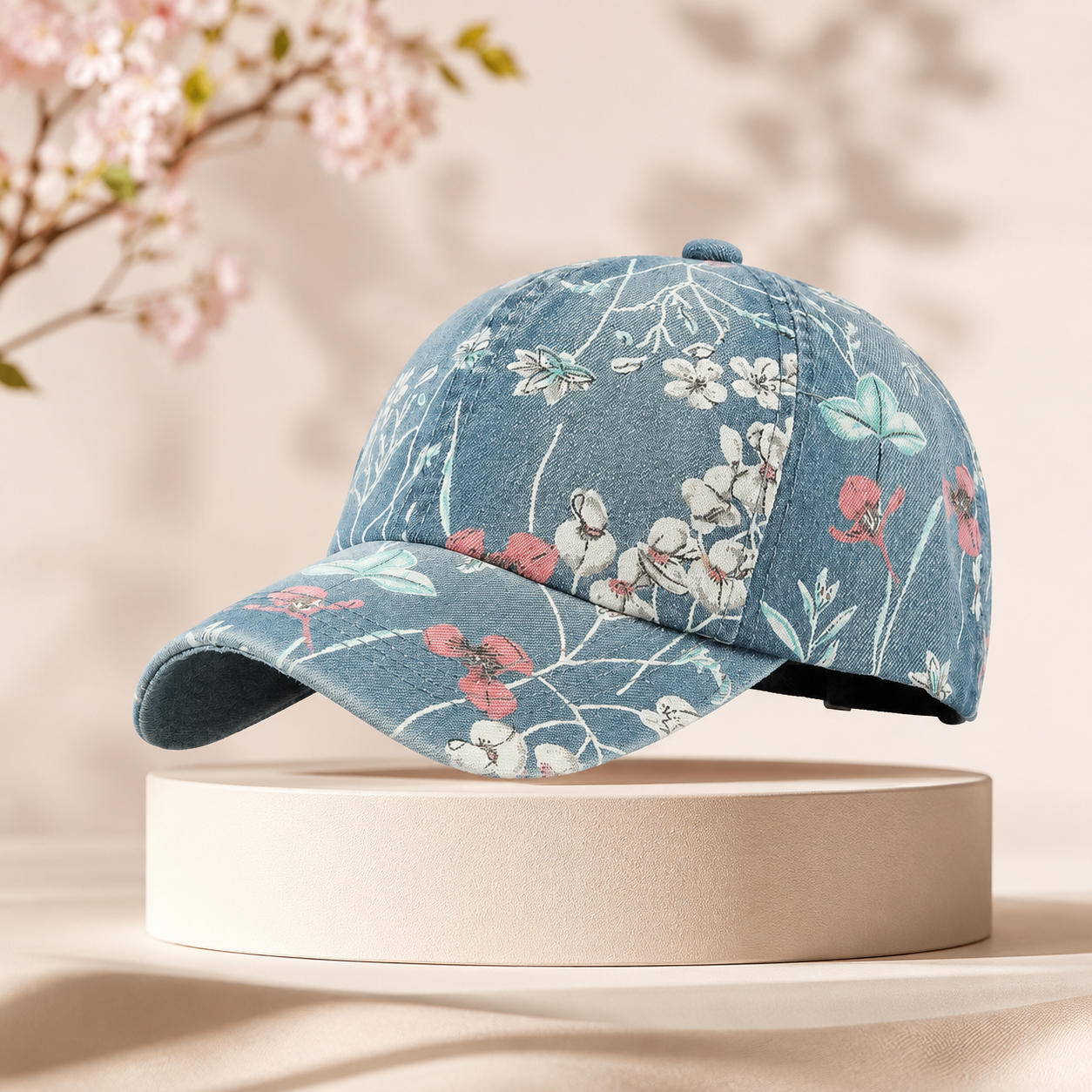 Flora Denim Baseball Cap