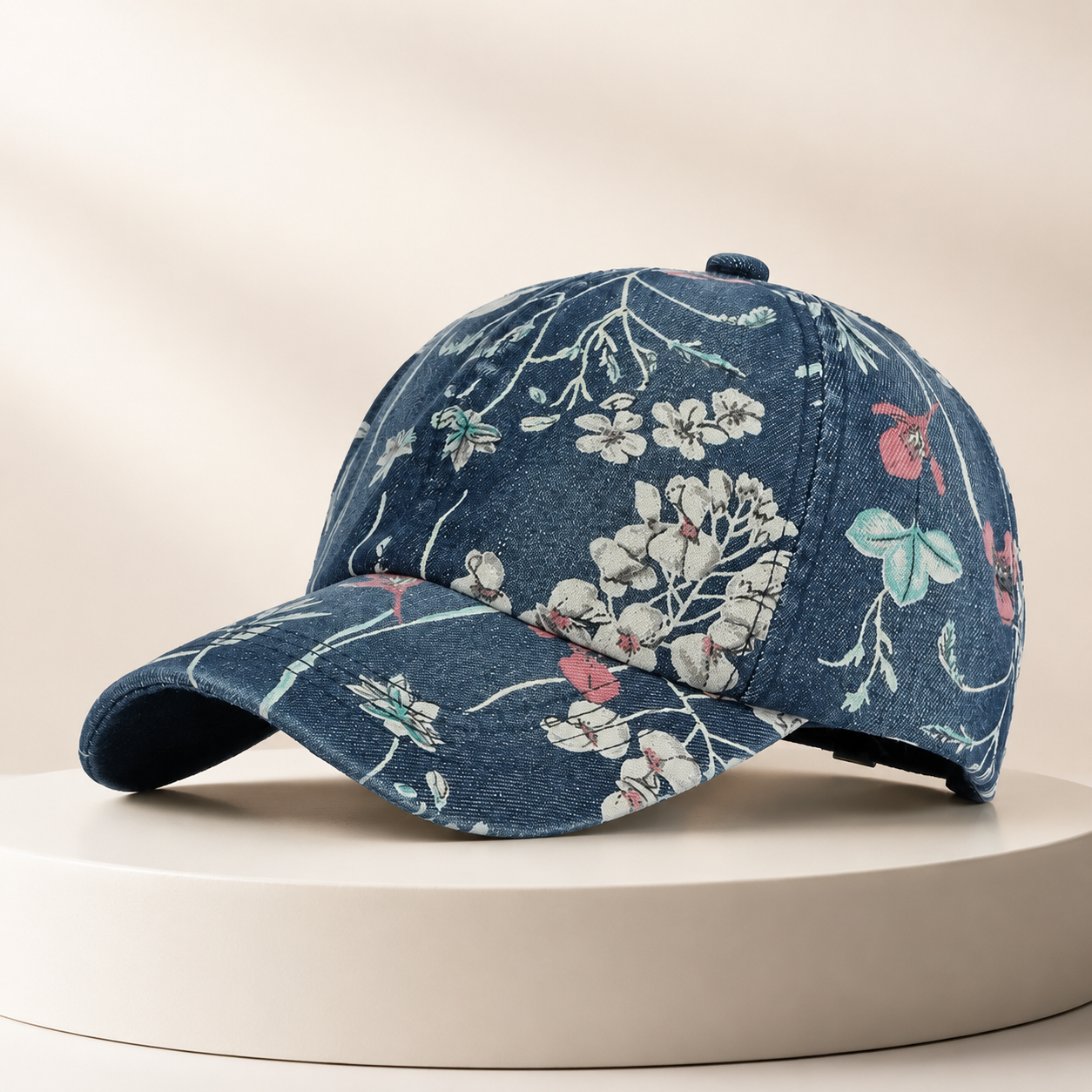 Flora Denim Baseball Cap