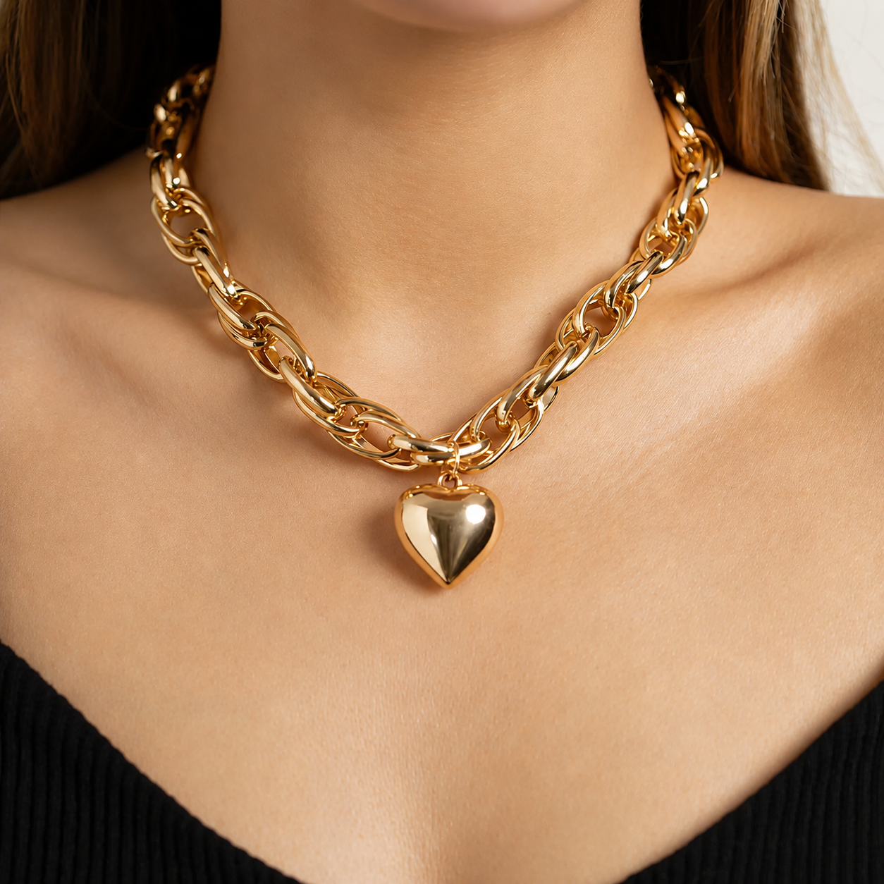 Serena Heart Chain Necklace