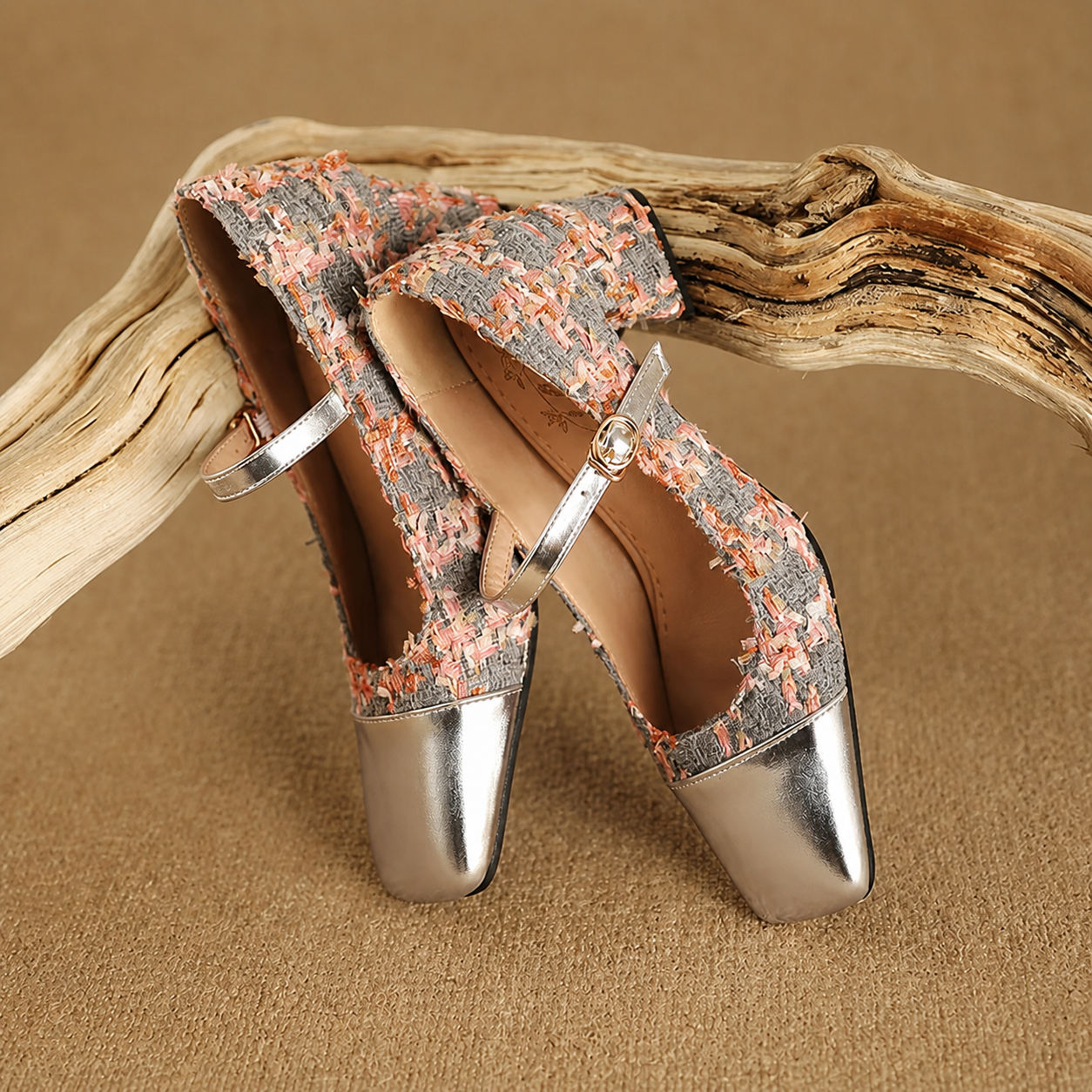 Tweed Cap Toe Mary Jane Pump