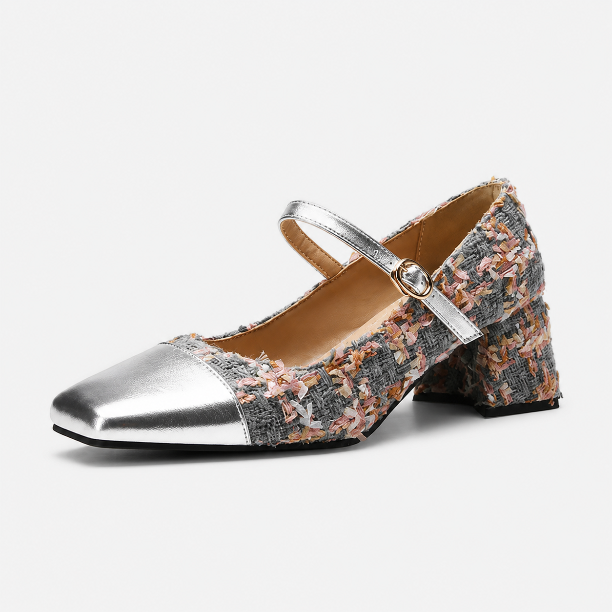 Tweed Cap Toe Mary Jane Pump