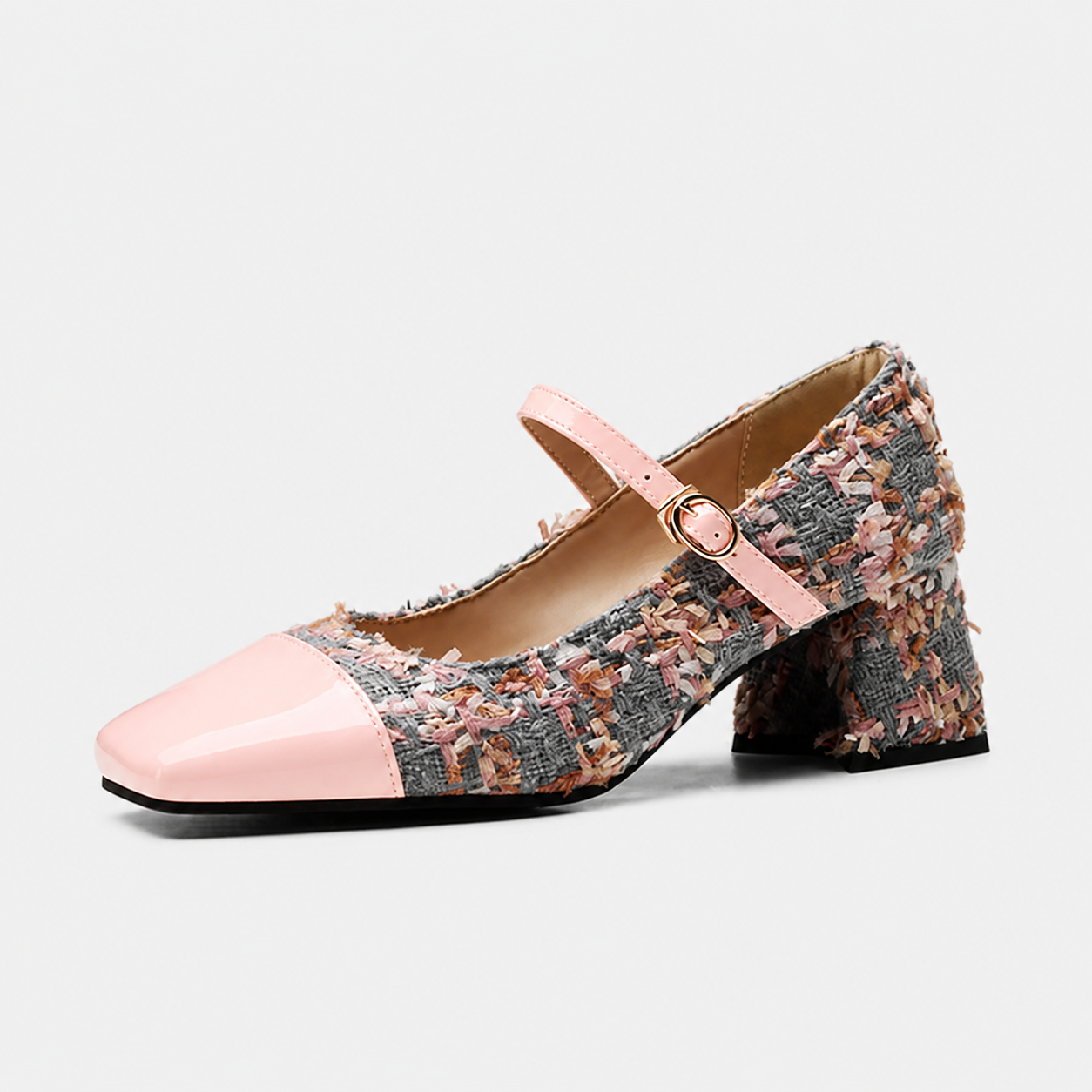 Tweed Cap Toe Mary Jane Pump
