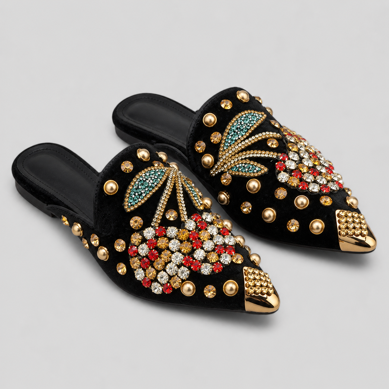 Bijou Rhinestone Flat Mule