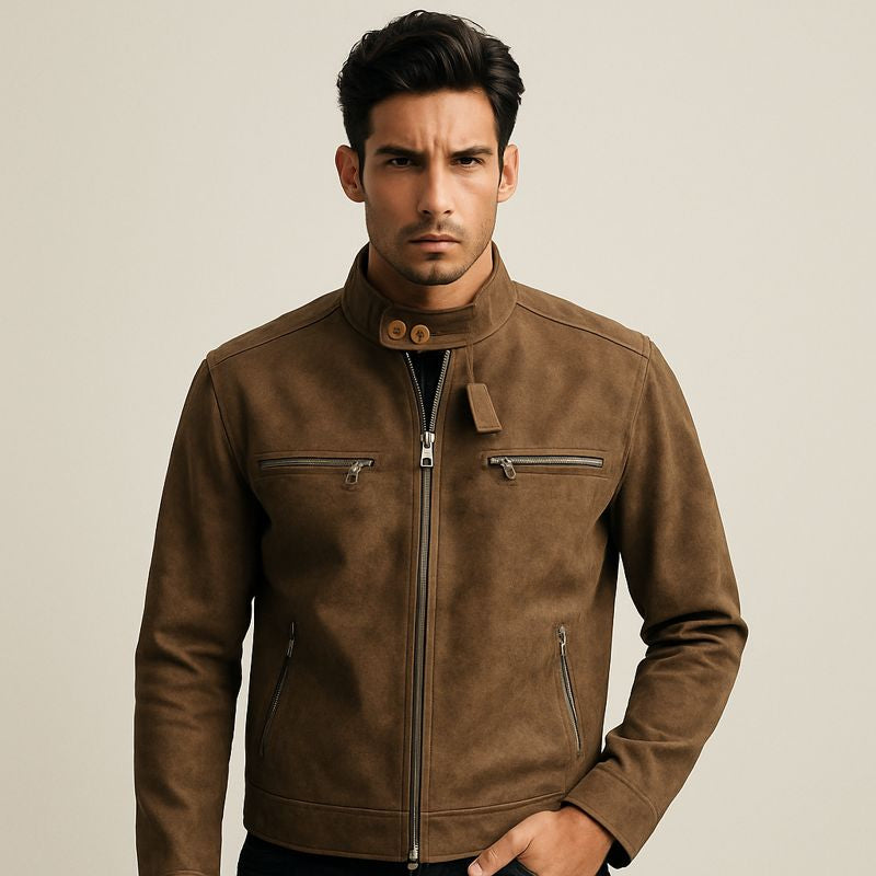 Marco Retro Leather Biker Jacket