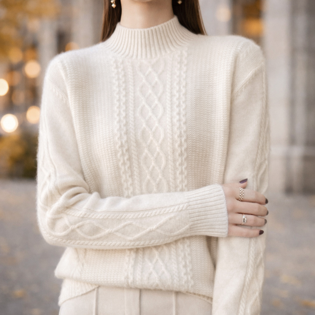 Amélie Cashmere Cable Knit Sweater