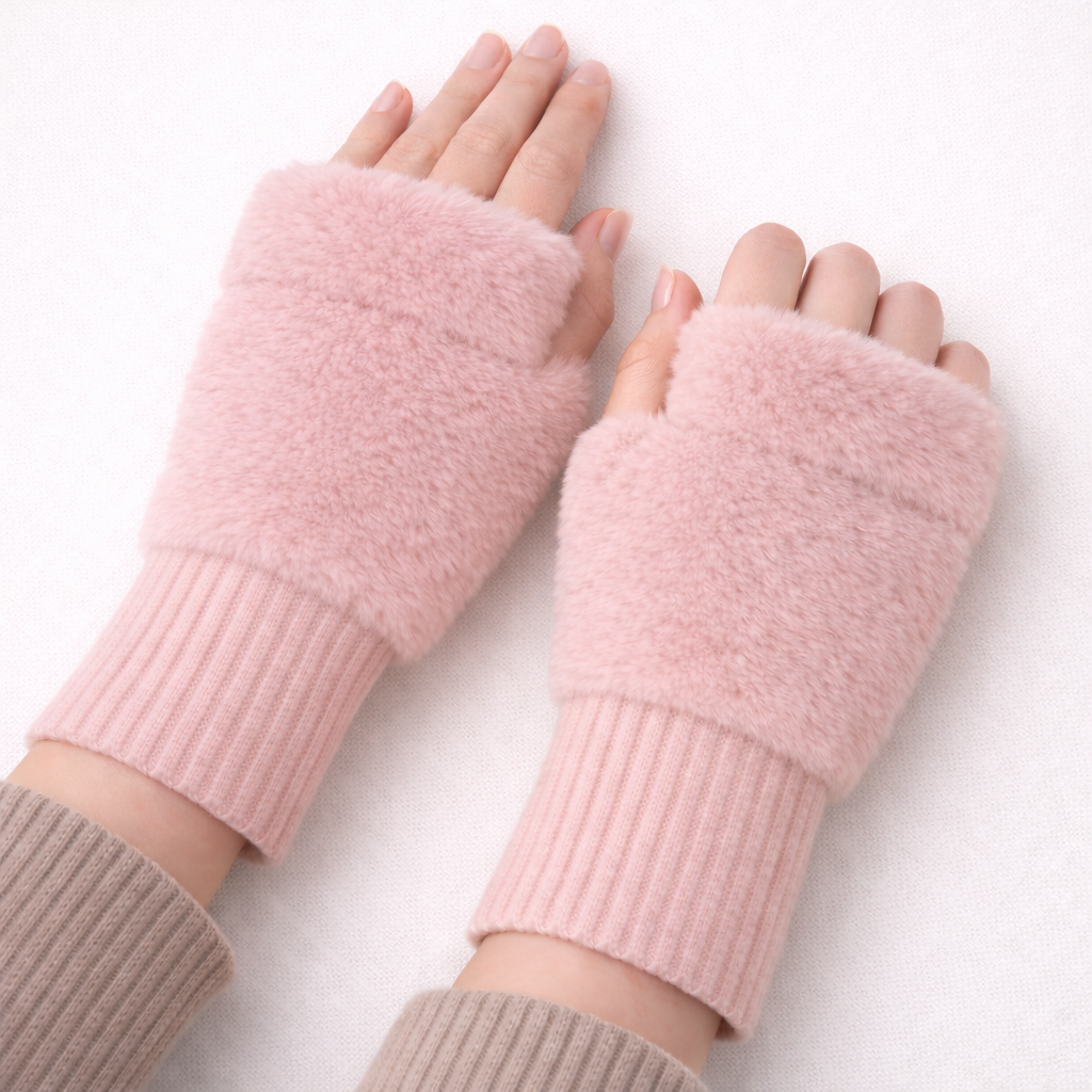 Ivory Knit Wrist Mittens