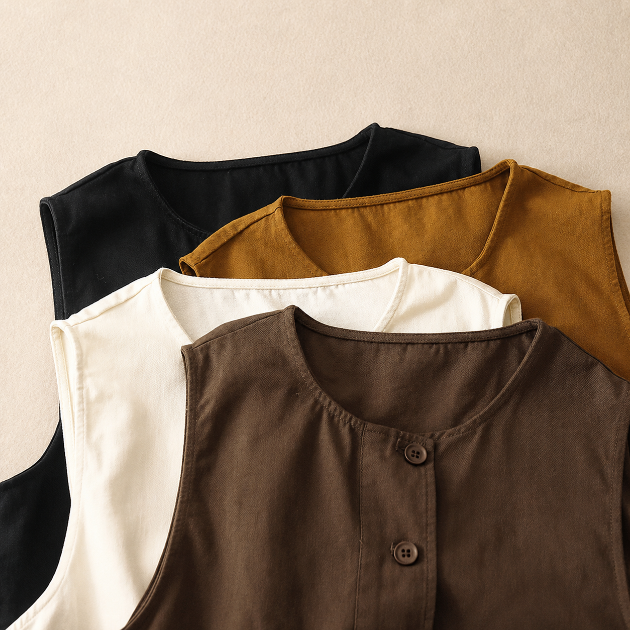Sleeveless Cotton Drawstring Top