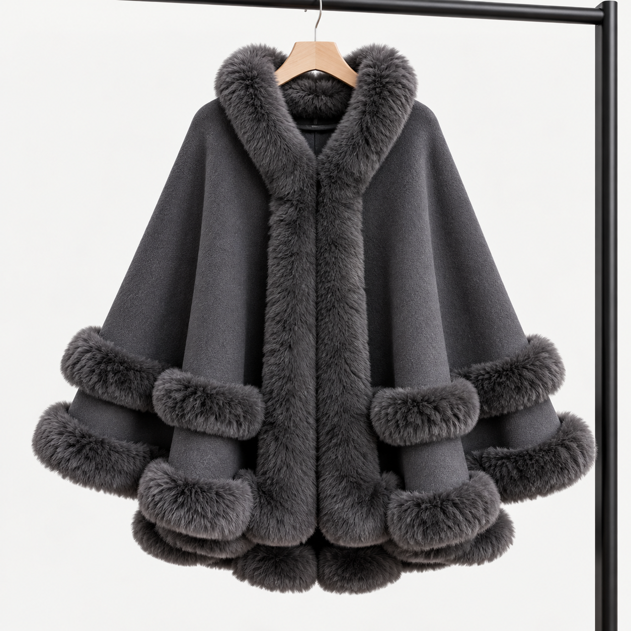 The Celeste Faux Fur Cape