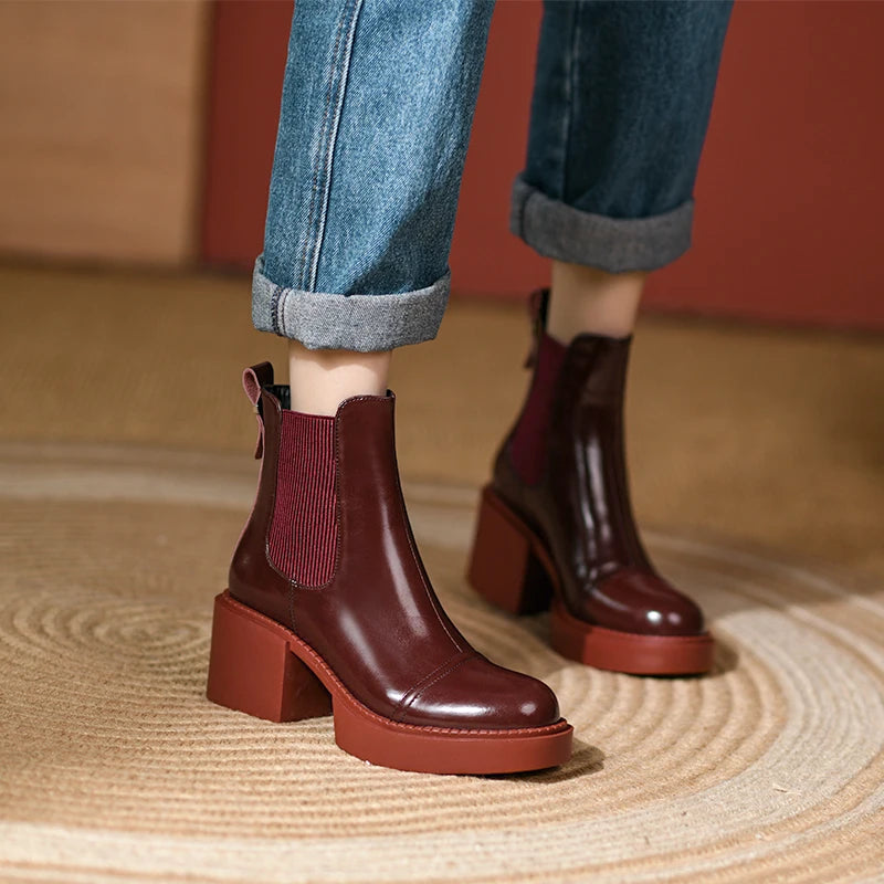 Valerie  Leather Ankle Boots