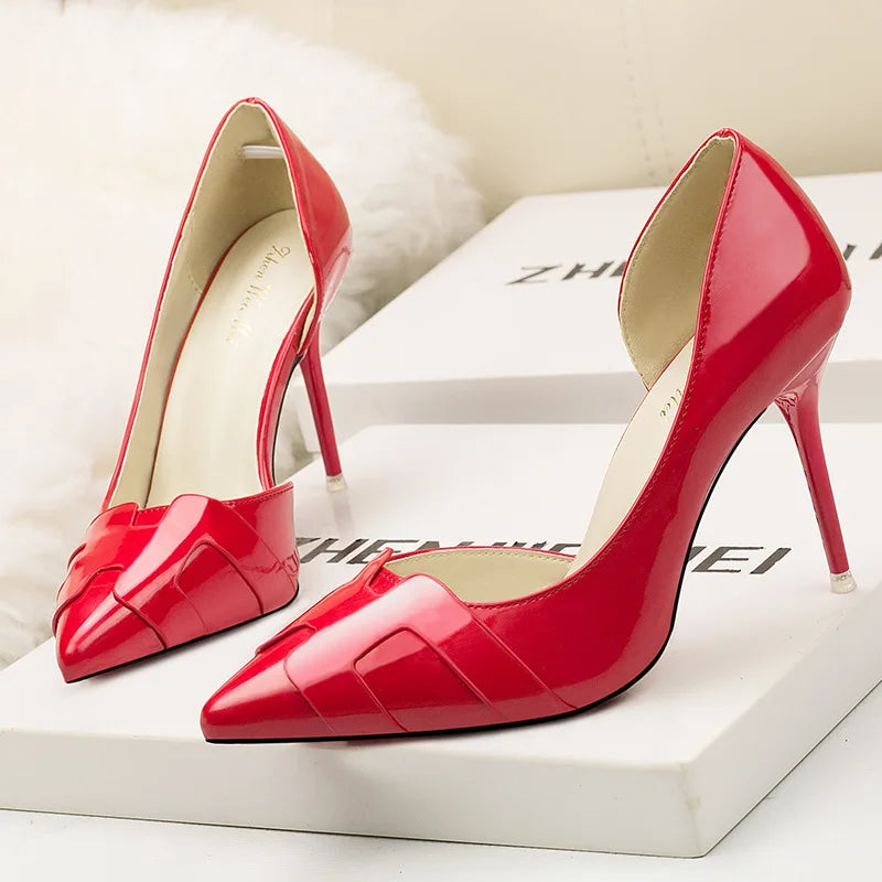 Monroe Patent Stiletto Pumps