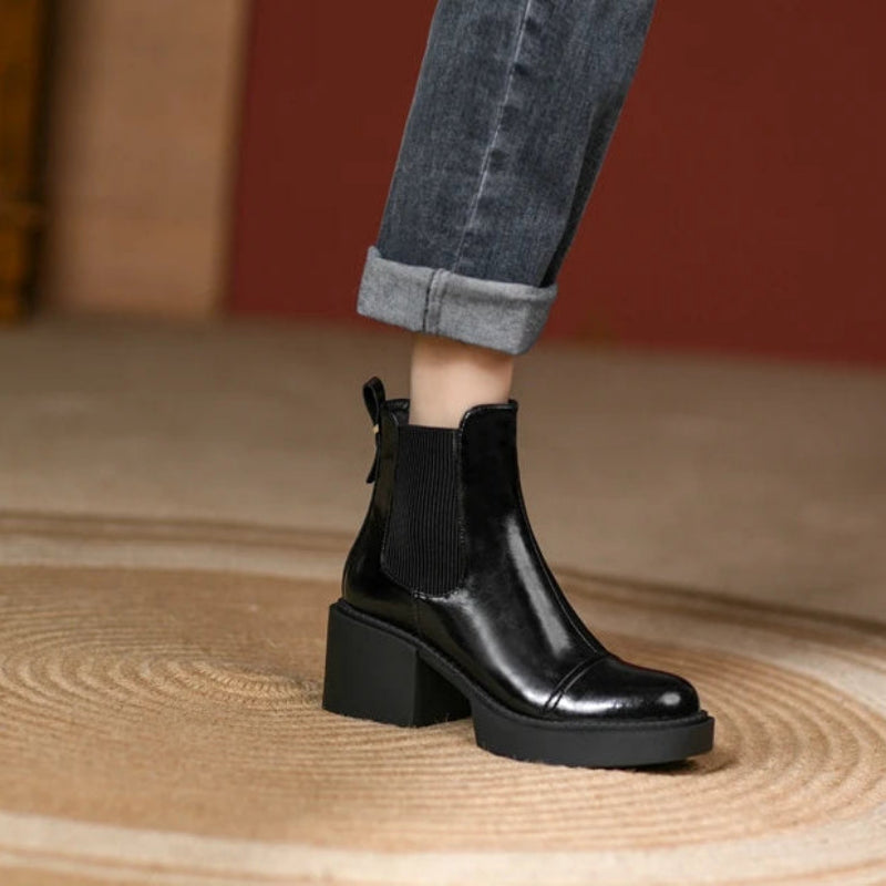 Valerie  Leather Ankle Boots