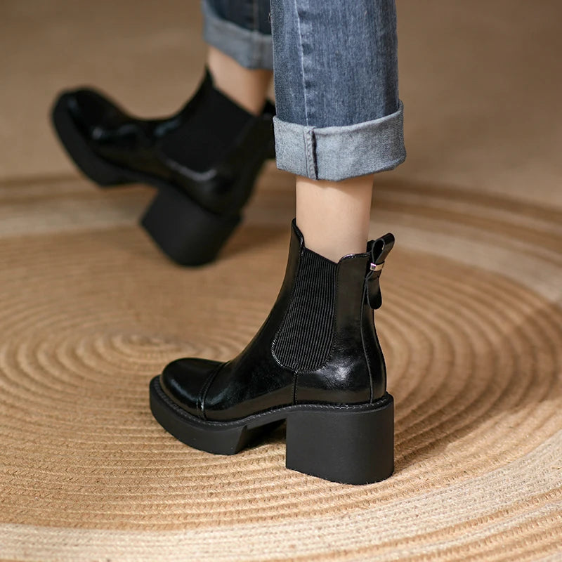 Valerie  Leather Ankle Boots