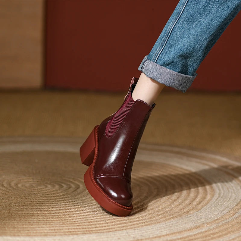 Valerie  Leather Ankle Boots