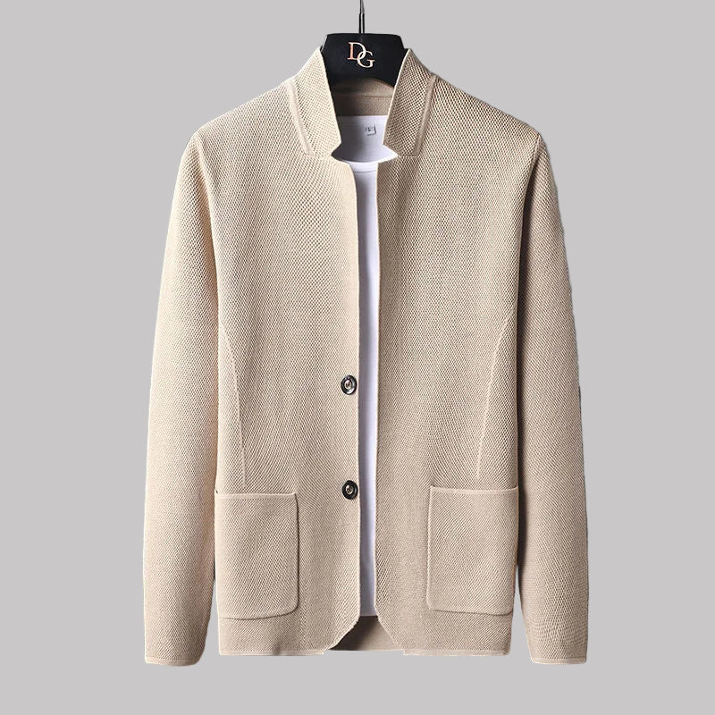 Lorenzo Knitted Stand-Collar Cardigan Jacket