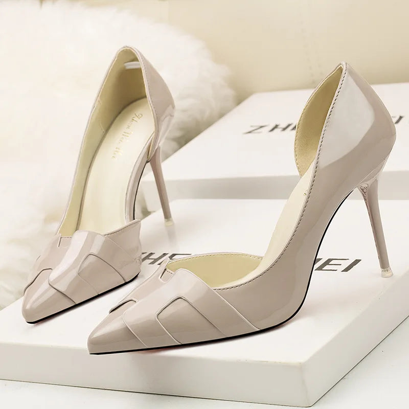 Monroe Patent Stiletto Pumps