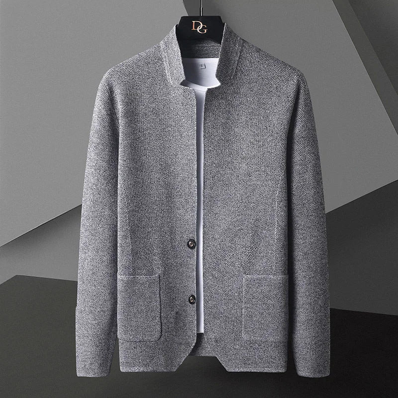 Lorenzo Knitted Stand-Collar Cardigan Jacket